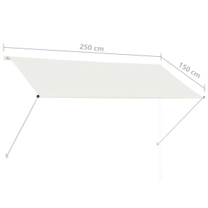 Copertină retractabilă, crem, 250 x 150 cm - Img 7