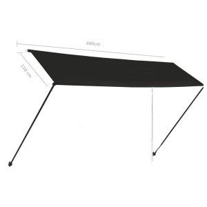 Copertină retractabilă cu LED, antracit, 400 x 150 cm - Img 9