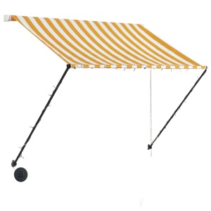 Copertină retractabilă cu LED, galben și alb, 150 x 150 cm - Img 4