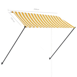 Copertină retractabilă cu LED, galben și alb, 250 x 150 cm - Img 9
