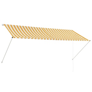 Copertină retractabilă, galben și alb, 300 x 150 cm - Img 2