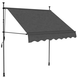 Copertină retractabilă manual cu LED, antracit, 100 cm - Img 2