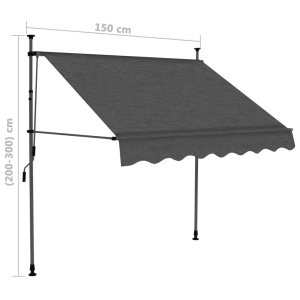Copertină retractabilă manual cu LED, antracit, 150 cm - Img 7