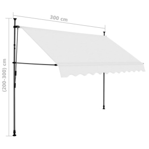 Copertină retractabilă manual cu LED, crem, 300 cm - Img 7