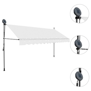Copertină retractabilă manual cu LED, crem, 400 cm - Img 3