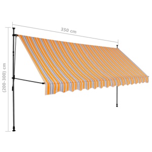 Copertină retractabilă manual cu LED, galben &amp; albastru, 350 cm - Img 7