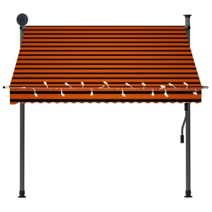 Copertină retractabilă manual cu LED, portocaliu &amp; maro, 200 cm - Img 4
