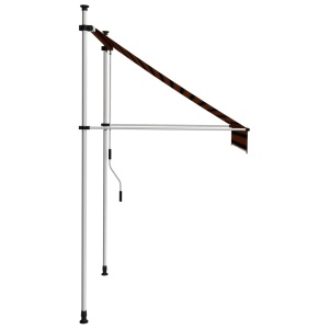 Copertină retractabilă manual, portocaliu și maro, 150 cm - Img 3