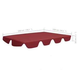 Copertină rezervă leagăn grădină, roșu vin, 226x186 cm 270 g - Img 5