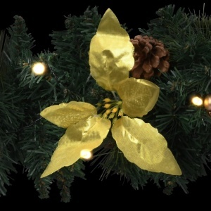 Coroniță de Crăciun cu becuri LED, verde, 60 cm, PVC - Img 3