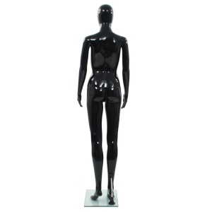 Corp manechin feminin, suport din sticlă, Negru lucios 175 cm - Img 8