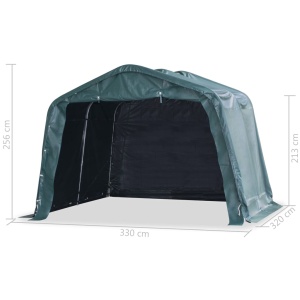 Cort de animale detașabil verde inchis 3,3x3,2m PVC 550g/m² - Img 7