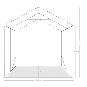 Cort de garaj, verde, 2,4 x 2,4 m, PVC - Img 9