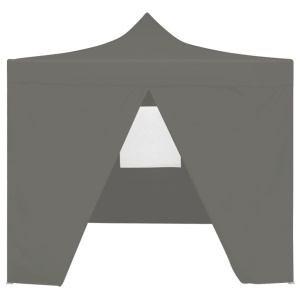 Cort de petrecere pliabil cu 4 pereți, antracit, 2 x 2 m, oțel - Img 3
