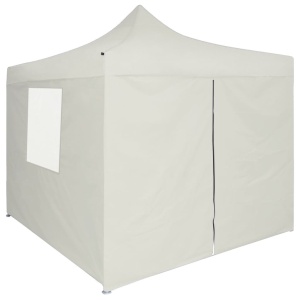 Cort de petrecere pliabil cu 4 pereți, crem, 2 x 2 m, oțel - Img 4