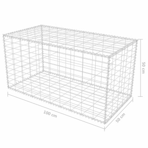 Coș gabion, 100 x 50 x 50 cm, oțel galvanizat - Img 6