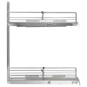 Coș sârmă bucătărie retractabil 2 rafturi argintiu 47x15x54,5cm - Img 3