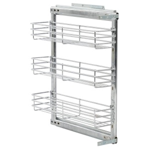 Coș sârmă bucătărie retractabil 3 niveluri argintiu 47x15x56 cm - Img 4