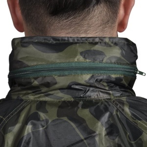 Costum ploaie bărbați 2 piese cu glugă Camuflaj M - Img 3