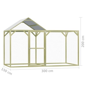Coteț de găini, 3 x 1,5 x 2 m, lemn de pin tratat - Img 6