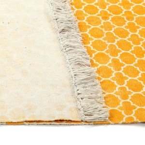 Covor Kilim, galben, 160 x 230 cm, bumbac, cu model - Img 4