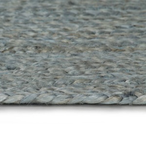 Covor manual, verde măsliniu, 120 cm, iută, rotund - Img 5