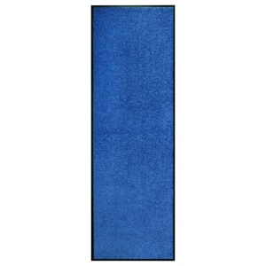 Covoraș de ușă lavabil, albastru, 60 x 180 cm