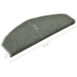 Covorașe pentru trepte scară, 15 buc., verde inchis, 65x24x4 cm - Img 7