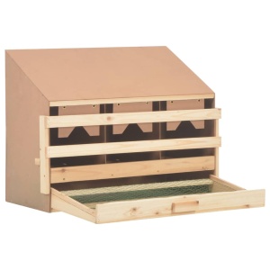 Cuibar găini cu 3 compartimente, 72x33x54 cm, lemn masiv pin - Img 4