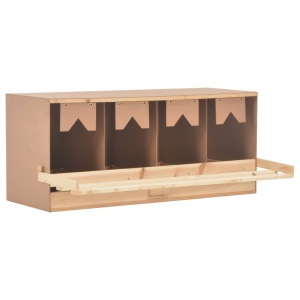 Cuibar găini cu 4 compartimente, 106x40x45 cm, lemn masiv pin