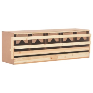 Cuibar găini cu 5 compartimente, 117x33x38 cm, lemn masiv pin - Img 3
