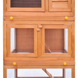 Cușcă de exterior iepuri cușcă adăpost animale mici 3 niveluri lemn - Img 7