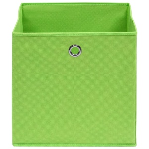 Cutii depozitare, 10 buc., verde, 32x32x32 cm, textil - Img 4