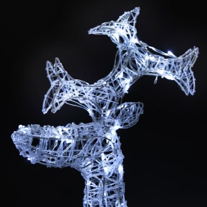 Decorațiune de Crăciun ren, 90 leduri, 60x16x100 cm, acril - Img 4