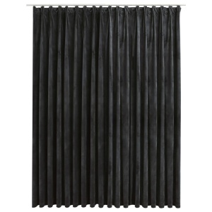 Draperie opacă, antracit, 290 x 245 cm, catifea, cu cârlige - Img 2