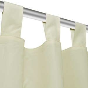 Draperii micro-satin cu bride, 140 x 245 cm, crem, 2 buc. - Img 4
