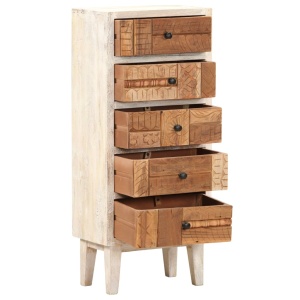 Dulap cu sertare, 45 x 30 x 105 cm, lemn masiv reciclat - Img 4