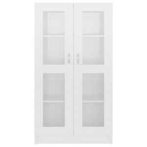 Dulap cu vitrină, alb extralucios, 82,5 x 30,5 x 150 cm, PAL - Img 5