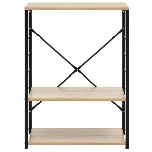 Dulap cuptor microunde, negru și stejar, 60x39,6x79,5 cm, PAL - Img 3
