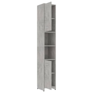 Dulap de baie, gri beton, 30 x 30 x 183,5 cm, PAL - Img 5