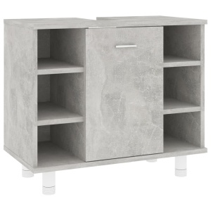 Dulap de baie, gri beton, 60 x 32 x 53,5 cm, PAL - Img 2