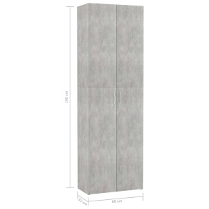 Dulap de birou, gri beton, 60x32x190 cm, PAL - Img 7