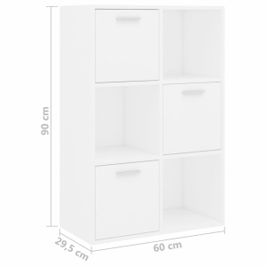 Dulap de depozitare, alb, 60 x 29,5 x 90 cm, PAL - Img 10