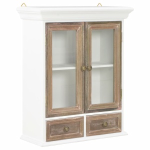 Dulap de perete, alb, 49 x 22 x 59 cm, lemn masiv