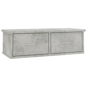 Dulap de perete cu sertare, gri beton, 60x26x18,5 cm, PAL - Img 2