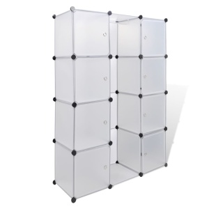 Dulap modular cu 9 compartimente, 37 x 115 x 150 cm, alb - Img 2