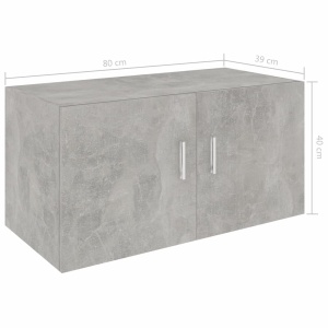 Dulap montat pe perete, gri beton, 80 x 39 x 40 cm, PAL - Img 6