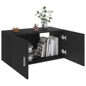 Dulap montat pe perete, negru, 80x39x40 cm, PAL - Img 4