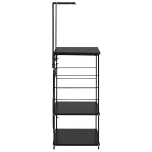 Dulap pentru cuptor de microunde, negru, 60x39,6x123 cm, PAL - Img 4