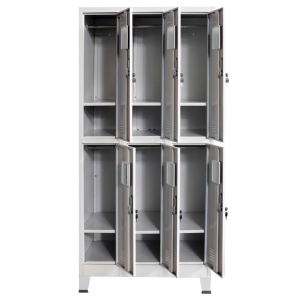 Dulap vestiar cu 6 compartimente, oțel, 90 x 45 x 180 cm, gri - Img 4